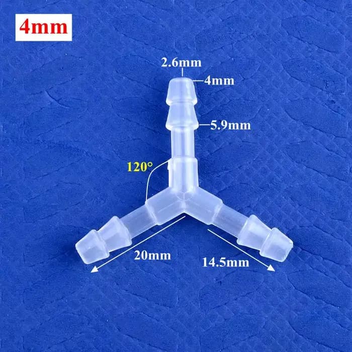 5 à 200 pièces, plastique de qualité alimentaire, 4 à 16 mm, ∠120 °   Connecteur en T de type Y pour