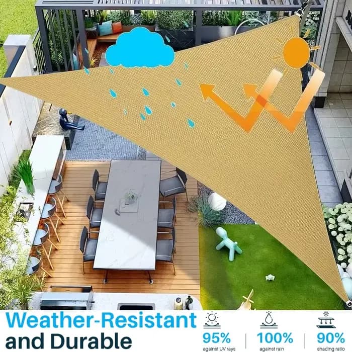 Abri solaire étanche 5x5x5/2x2x2M, Protection pare-soleil triangulaire, auvent extérieur, jardin, Pa