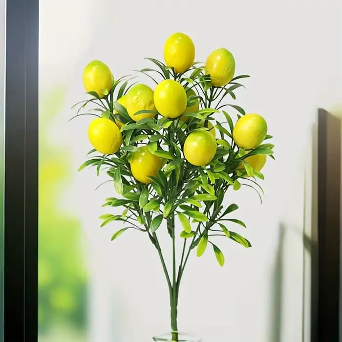 Branche de citron artificielle très réaliste, plante de simulation en plastique pour chambre, cuisin