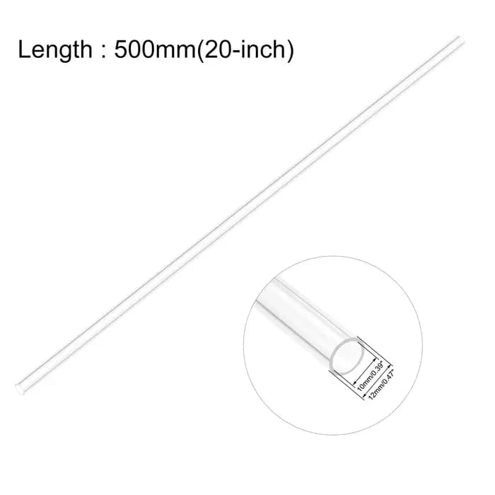 Tube acrylique transparent 50cm de longueur 6x8 8x10 10x12mm, 2 pièces, accessoires pour Aquarium, t