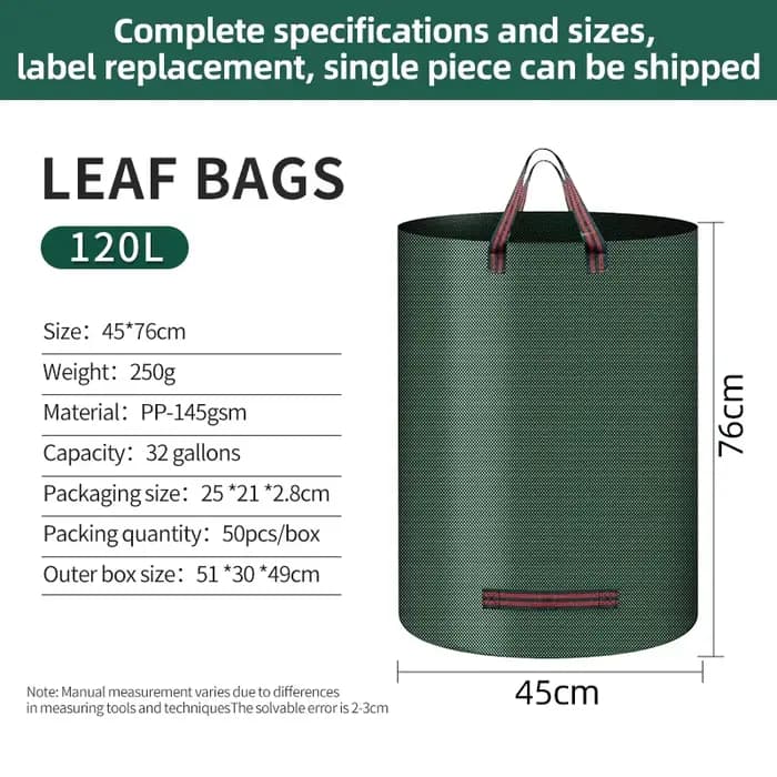 Sac à déchets de jardin – Sac de collecte des déchets de jardin réutilisable avec poignées robustes,
