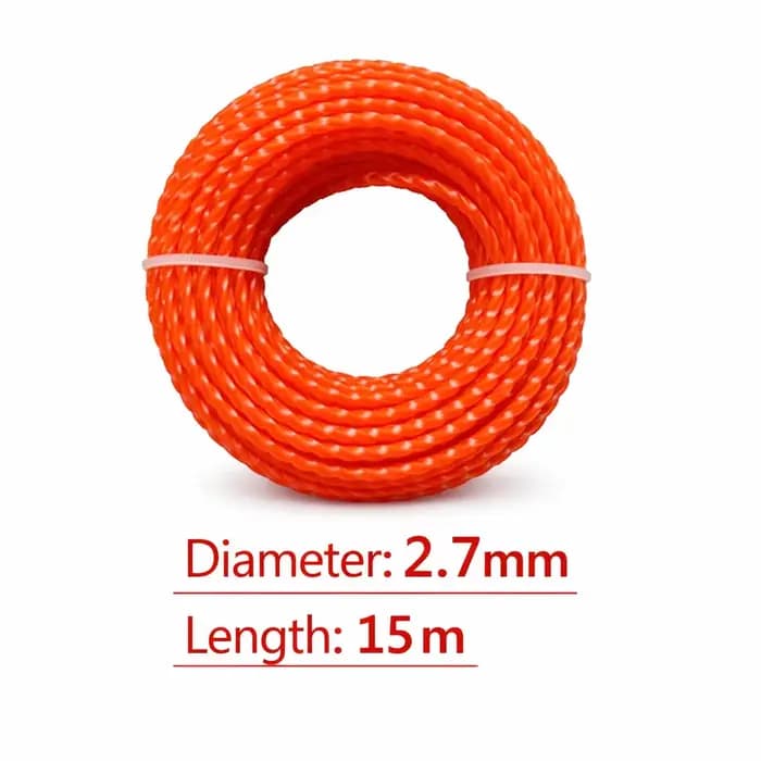 Fil de coupe-herbe en nylon 2,4 mm/2,7 mm/3 mm/3,3 mm/4 mm, fil de débroussailleuse en spirale, cord