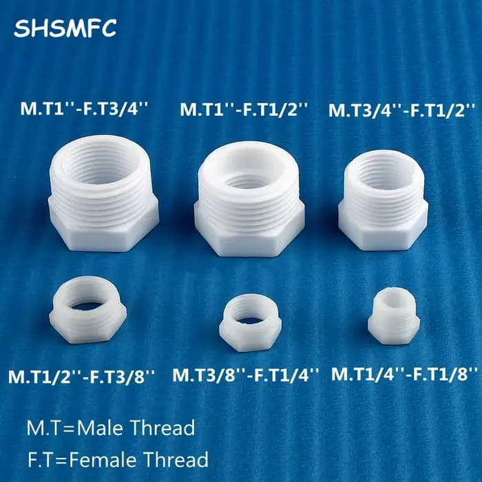 Connecteur de douille fileté en plastique, 3/8 ", 1/4", 1/8 ", 1/2", 3/4 ", 1", droit, mâle, femelle