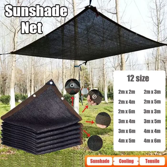 Pare-soleil noir à 12 broches, jardin, balcon, couverture pour plantes, serre extérieure, pare-solei