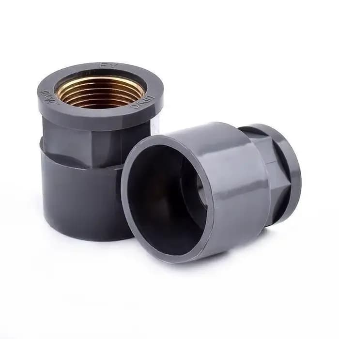 Joendoco-Douille de tuyau en cuivre PVC gris, filetage femelle, droit, d'argile de jardin, tube d'al