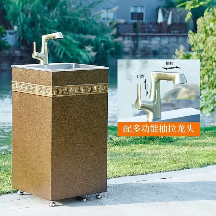 Lavabo sur pied intégré pour cour extérieure, lavabo de sol intégré, lavabo de jardin extérieur, soc