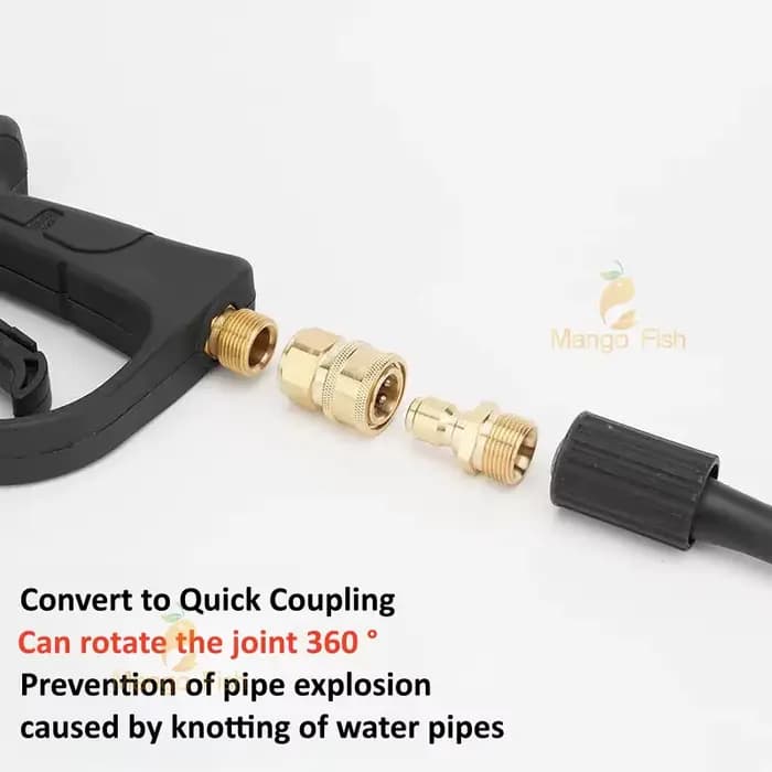 Connecteur rapide pour lave-auto en cuivre, 1/4 ", 3/8", 1/4 ", adaptateur haute pression, Joints de