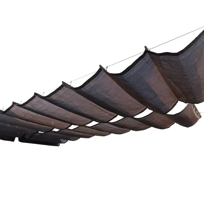 Filet pare-soleil ondulé rétractable, tissu HDPE anti-UV 18010195%, pergola de jardin, ombrage de pi