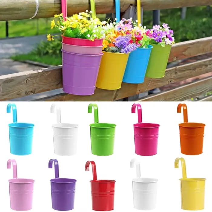 Pot de fleur en fer vintage pour plantes, vase à fleurs de bureau, présentoir pour plantes de balcon