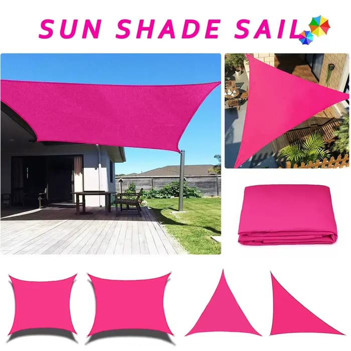 Voile pare-soleil étanche Rose rouge 420D carré Rectangle Triangle jardin terrasse auvent piscine om
