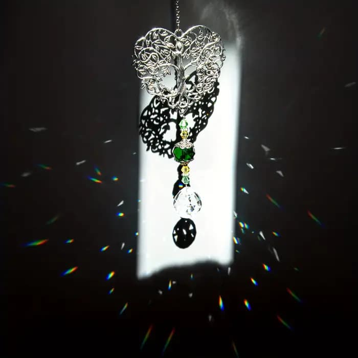 Attrape-soleil en cristal, pendentif arbre de vie, décorations de fenêtre de jardin de maison, tentu