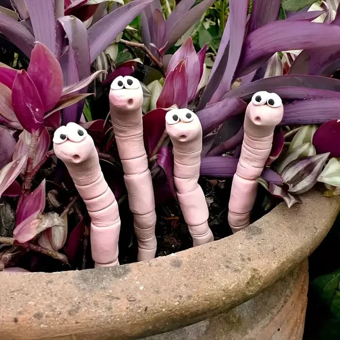 Décoration de jardin en résine en forme de verme assoiffé avec logo « Drink Me » pour plantes d'inté
