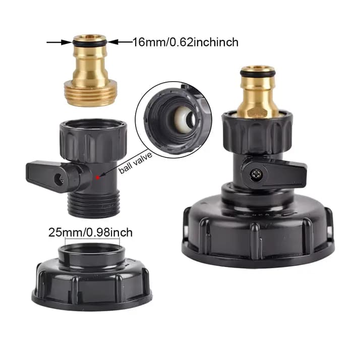 Connecteur d'eau de jardin de tuyau d'adaptateur de assujetIBC, filetage grossier, pièces de raccord