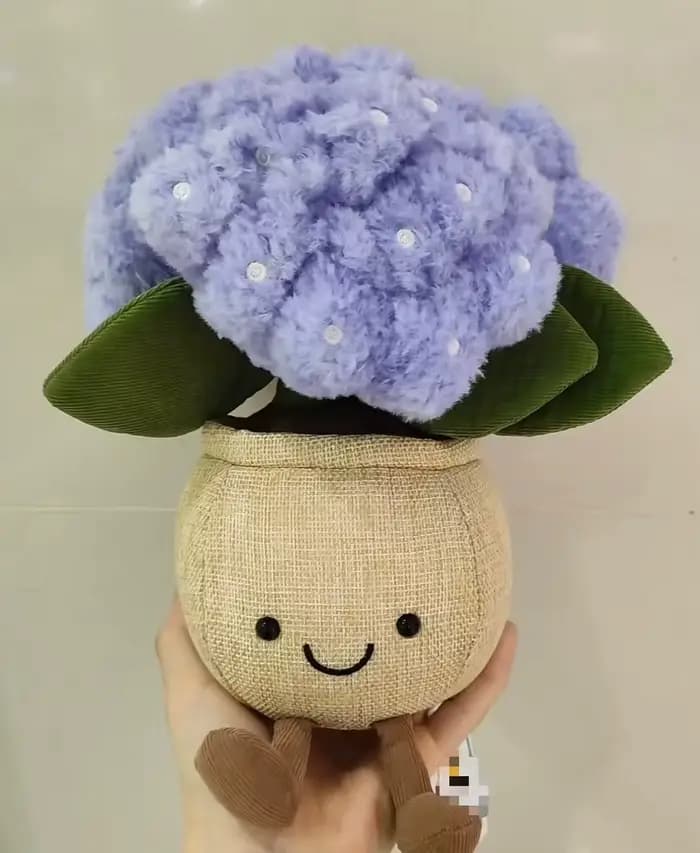 Plante d'hortensia artificielle en pot, décoration d'intérieur, ornement, cadeau de simulation avec 
