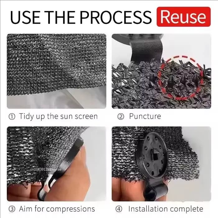 20/50 pièces Pinces en plastique robustes à verrouillage pour fixation de toile d'ombrage de serre, 