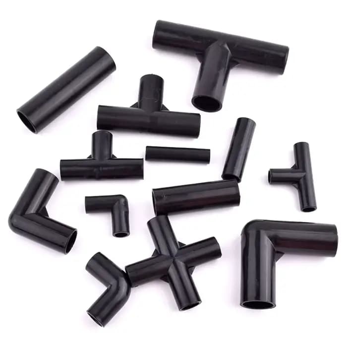 Connecteur de tuyau en PVC noir 8 ~ 19mm, coude droit, Joint à quatre voies, bricolage, tente d'étag