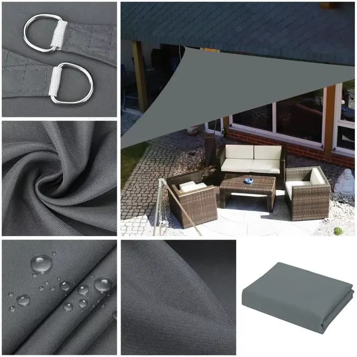 Abri solaire étanche 5x5x5/2x2x2M, Protection pare-soleil triangulaire, auvent extérieur, jardin, Pa