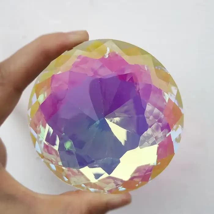 Prisme en cristal de 76MM, lustre suspendu en verre, accessoires de décoration de jardin de mariage,