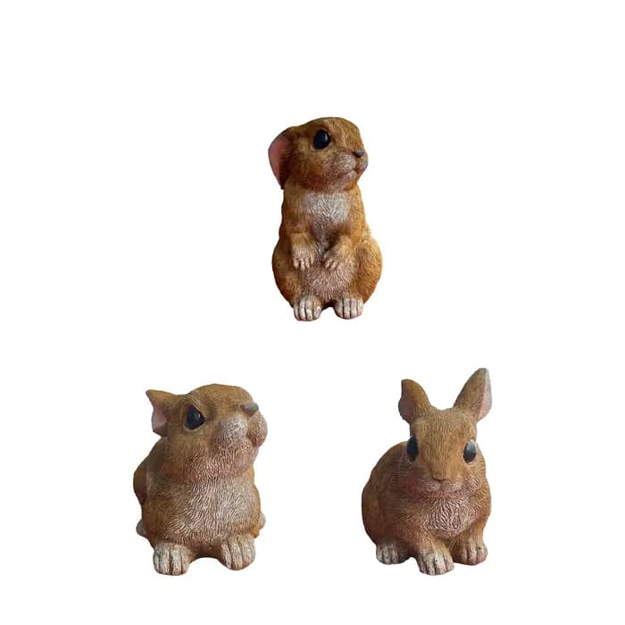 Ensemble de 3 décorations de jardin lapin de Pâques, pour la maison, le jardin et l'extérieur