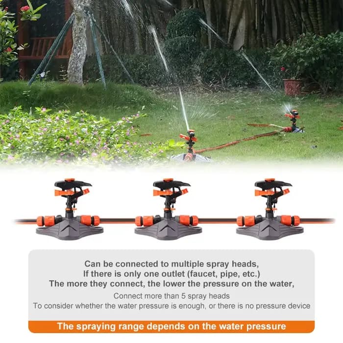 Amélioré 360 °   Arroseurs d'eau d'irrigation de jardin rotatifs automatiques, couverture de grande 