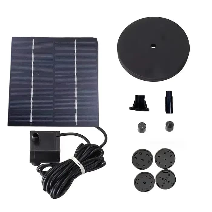 Pompe de fontaine solaire avec kit de panneau solaire, 6 buses, 62, 1.5W, bain d'oiseaux, sécuritair