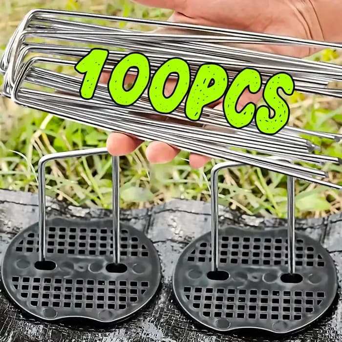 Piquets de jardin en acier galvanisé en forme de U avec joints d'étanchéité, pour aménagement paysag