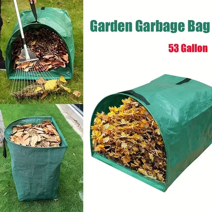 Sac à déchets de jardin de grande capacité, collecte du cuir chevelu et des débris, sac vert