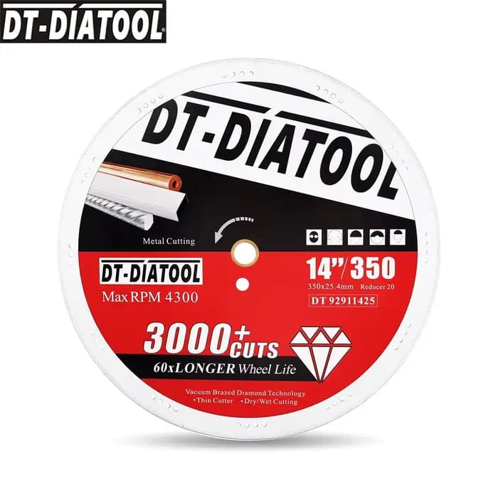 DT-DIATOOL 1pcDia 14 pouces 350mm Diamant Lame De Scie En Métal Disque De Coupe Pour Ministres Le Fe