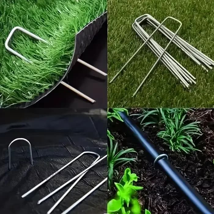 Agrafes de jardin de type U, piquets de tube de clôture robustes, broches Sod, pointe de paysage gal