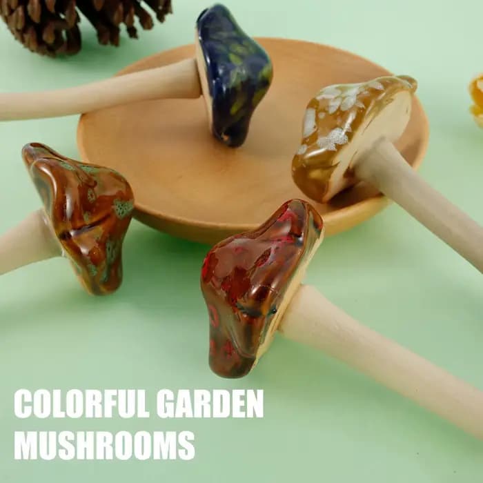 Décoration de champignons de jardin en céramique, tabouret crapaud, Statue de champignon, artisanat 