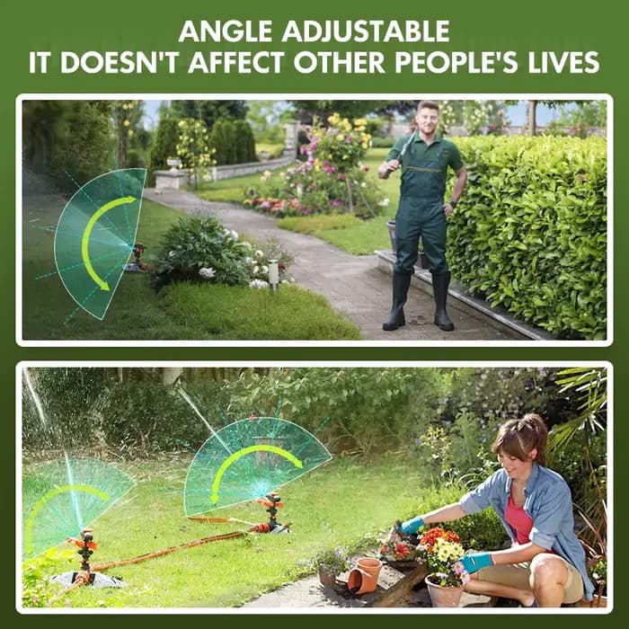 Amélioré 360 °   Arroseurs d'eau d'irrigation de jardin rotatifs automatiques, couverture de grande 