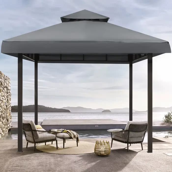 Couverture de Remplacement pour Toit de Gazebo, Abri de Grille Extérieure de 3x3m, Haut pour Cour