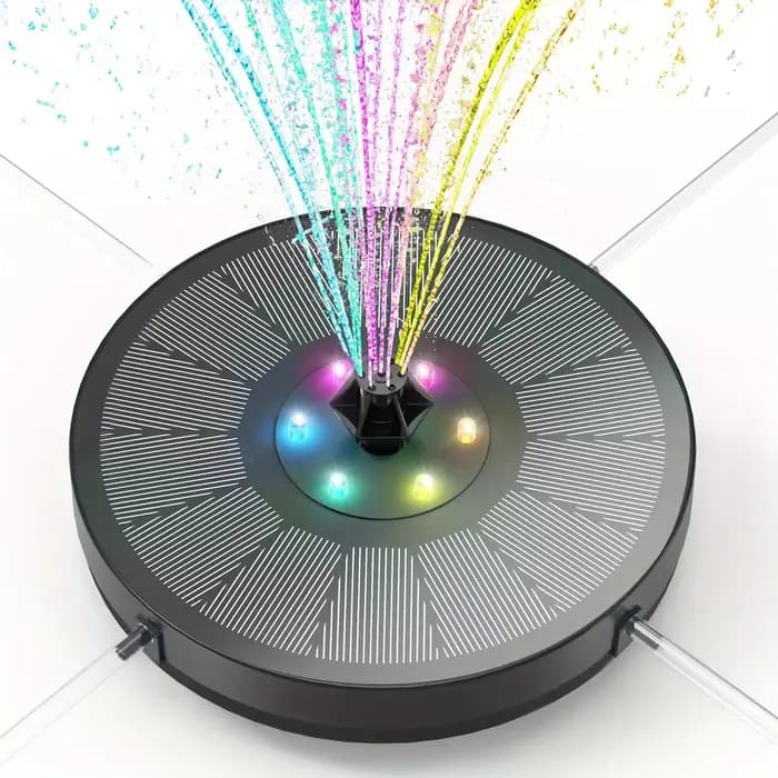 Pompe de fontaine solaire LED 6,5 W avec lumières, pour piscine de bain d'oiseaux, fontaine d'eau so