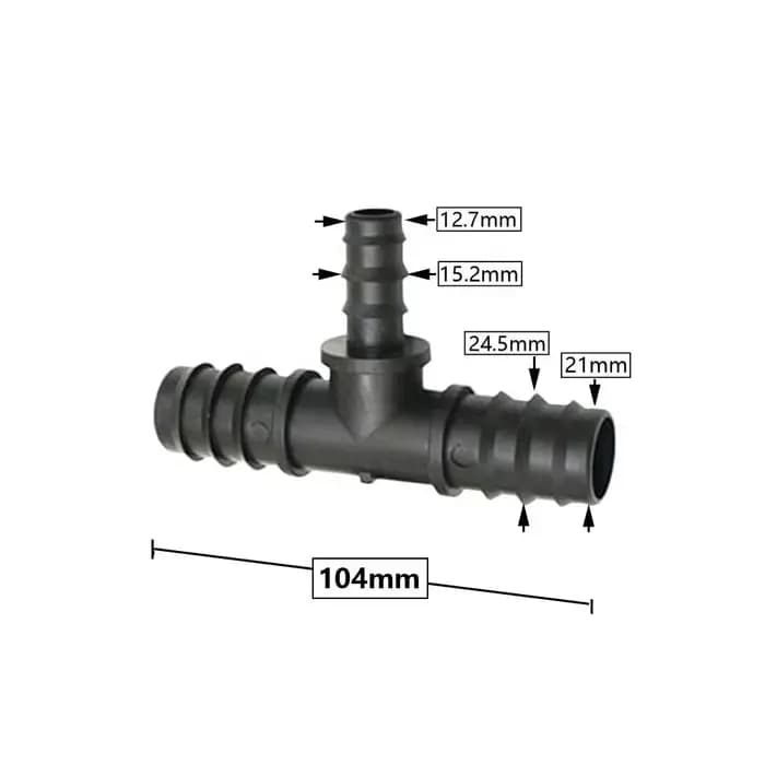 Connecteur de tuyau en PE 16/20/25mm, 5 pièces, bouchon coudé en T droit, tuyau d'eau de jardin, sép
