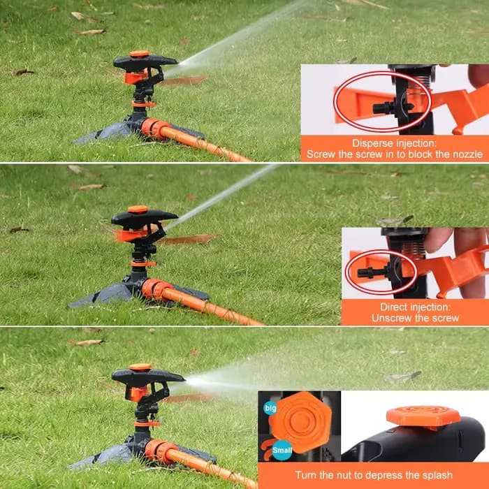Amélioré 360 °   Arroseurs d'eau d'irrigation de jardin rotatifs automatiques, couverture de grande 