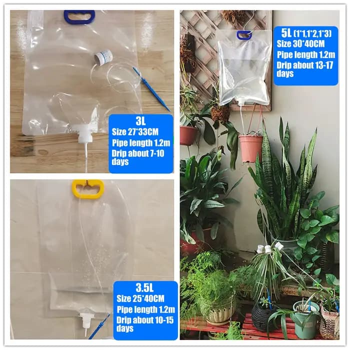 Jardinière à arrosage automatique, pointe d'insertion 3L/3.5L/5L, sac d'arrosage pour plantes, Kit d