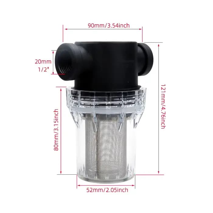 Filtre avant 40 mailles, tuyau d'eau auto-vidant, Filtration 1/2 pouces 3/4 pouces 1 pouce, plastiqu