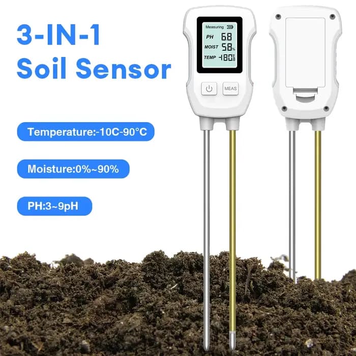Testeur de sol numérique LCD 3/5 en 1, PH/humidité/température/fertilité/lumière du soleil/humidité,