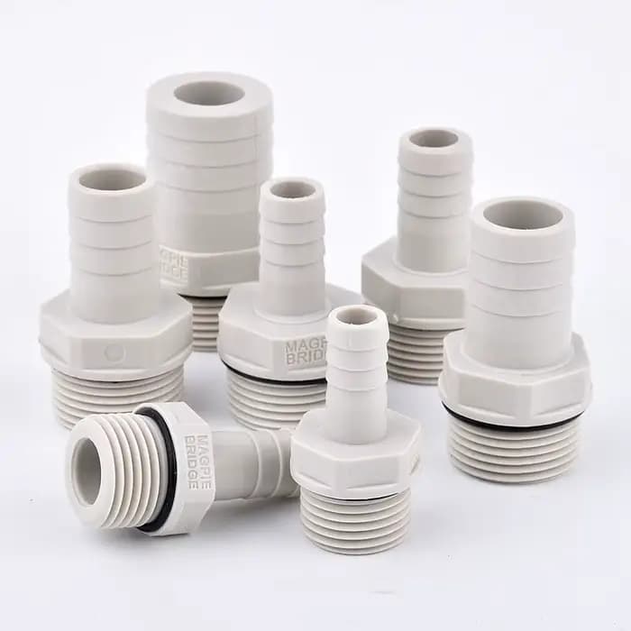 Connecteur de pagode POM, filetage mâle 1/2 "3/4" à 8/10/12/14/16/19/25mm, Joint de tuyau avec ronde