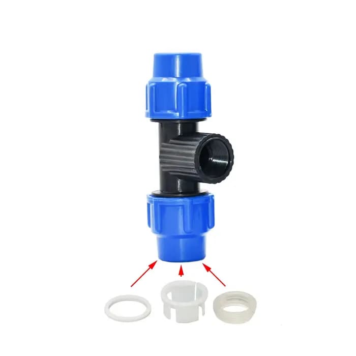 Séparateur d'eau en T verrouillé pour tuyau PE, 1/2 "3/4" 1 "à 20mm 25mm 32mm, raccord rapide pour l