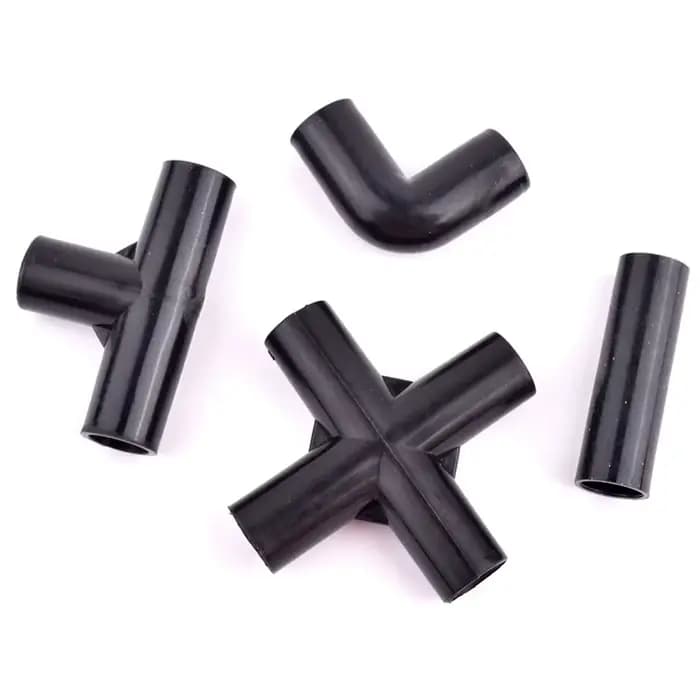 Connecteur de tuyau en PVC noir 8 ~ 19mm, coude droit, Joint à quatre voies, bricolage, tente d'étag