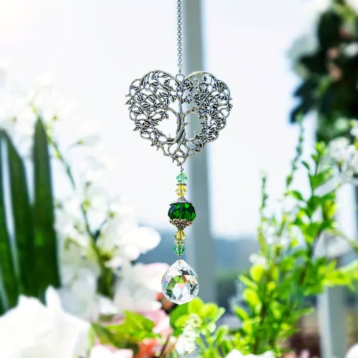 Attrape-soleil en cristal, pendentif arbre de vie, décorations de fenêtre de jardin de maison, tentu