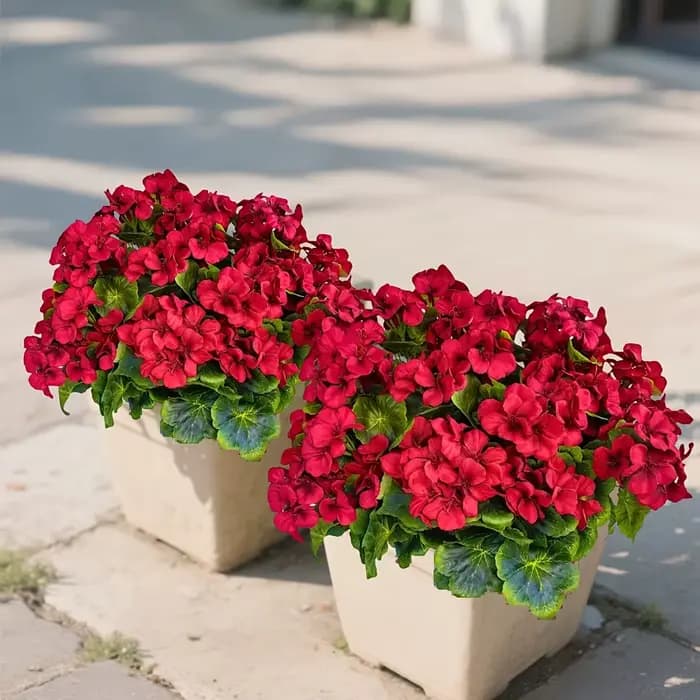 4 Geraniums artificiels résistants aux UV