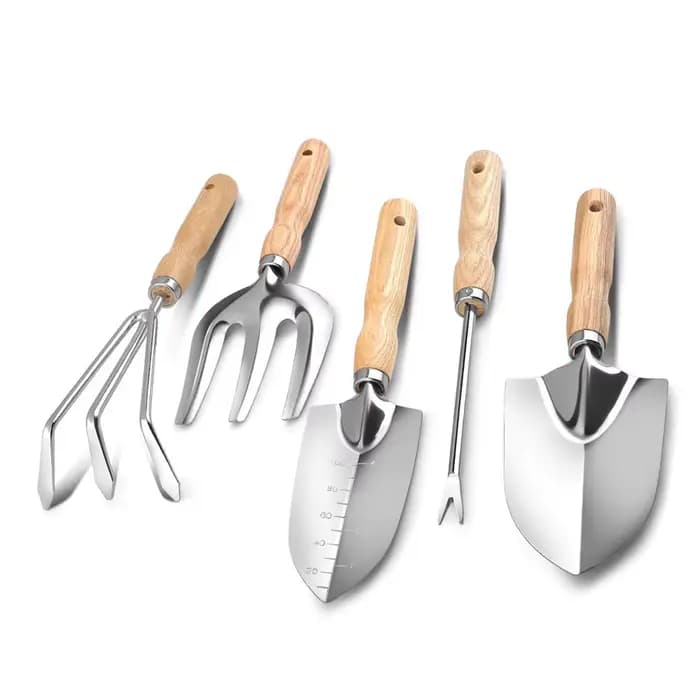 Ensemble d'outils de jardinage professionnels 5 pièces en acier inoxydable