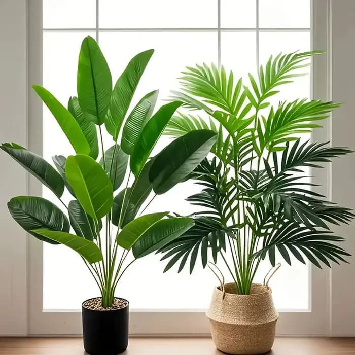 2 pièces 82cm grande échelle Simulation palmier artificiel et feuilles de bananier plantes en pot