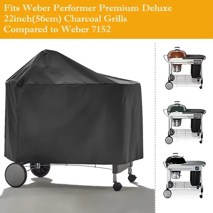 Housse de barbecue compatible avec les grills au charbon Weber Performer Deluxe de 22 pouces
