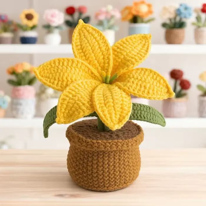 Plante en Pot lys Crochet