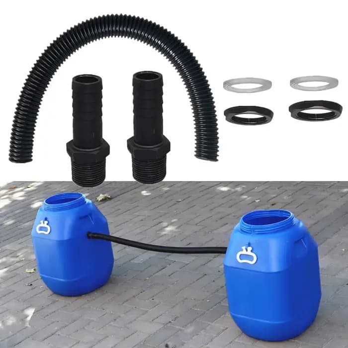 Kit de tuyau de dérivation d'eau de pluie 3/4 pour connecter deux fûts à l'eau et optimiser la réutilisation