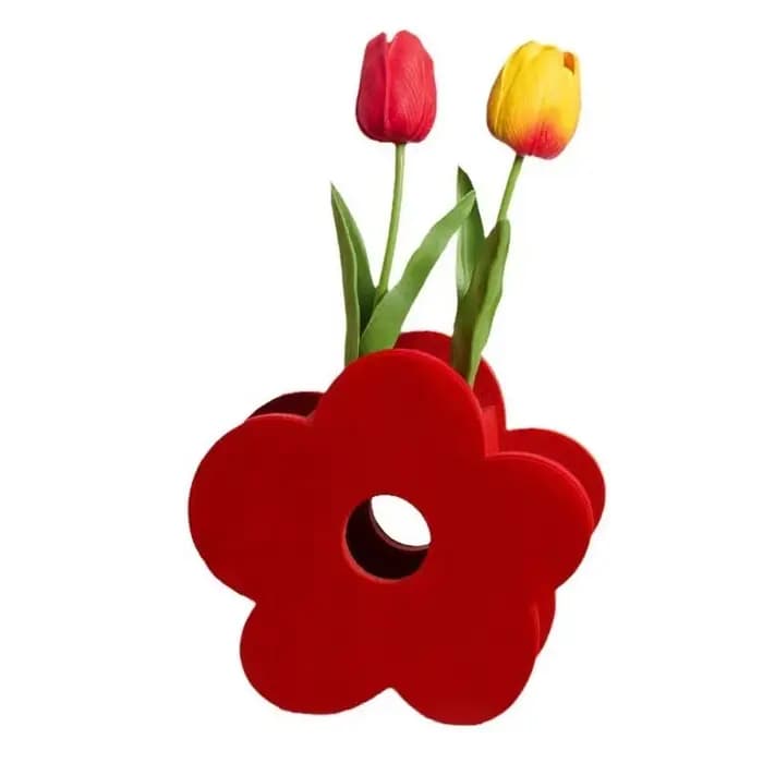 Vase à Fleurs Rouge de Bonne Fortune