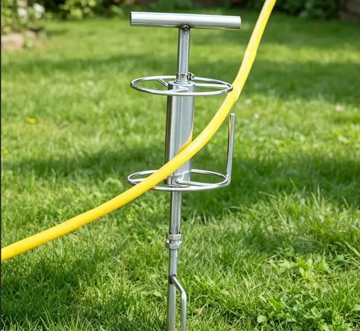 Support d'angle pour tuyau d'arrosage avec rouleau anti-torsions et nœuds